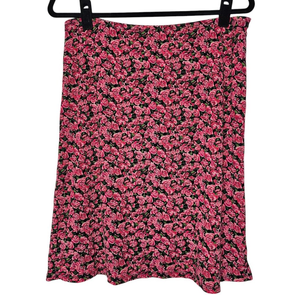 ⭐️Y2K New York & Company L Skirt Ditsy Floral Rose Mesh Pencil Coquette Feminine